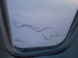Hudson Bay Sea Ice on London to Los Angeles flight