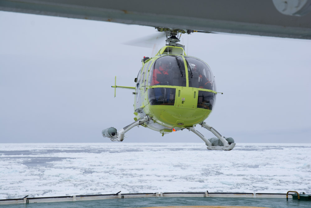 Take off getting ready to scout Cape Adare 