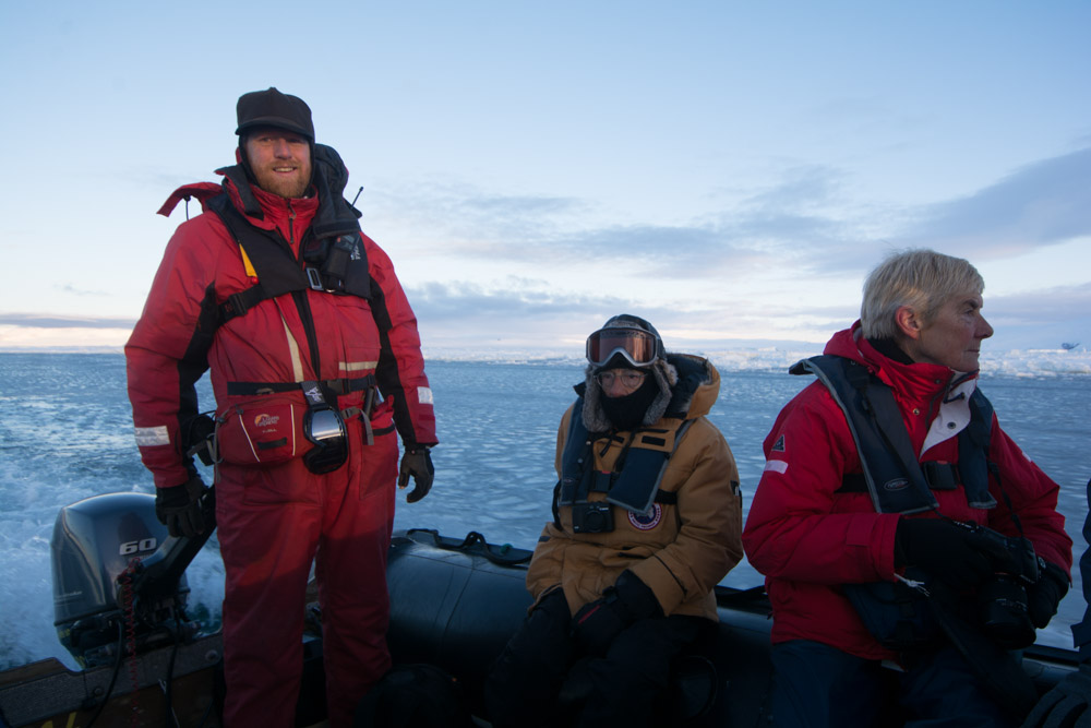 Myself driving the zodiac at Cape Washington, Terra Nova Bay, Victoria Land 