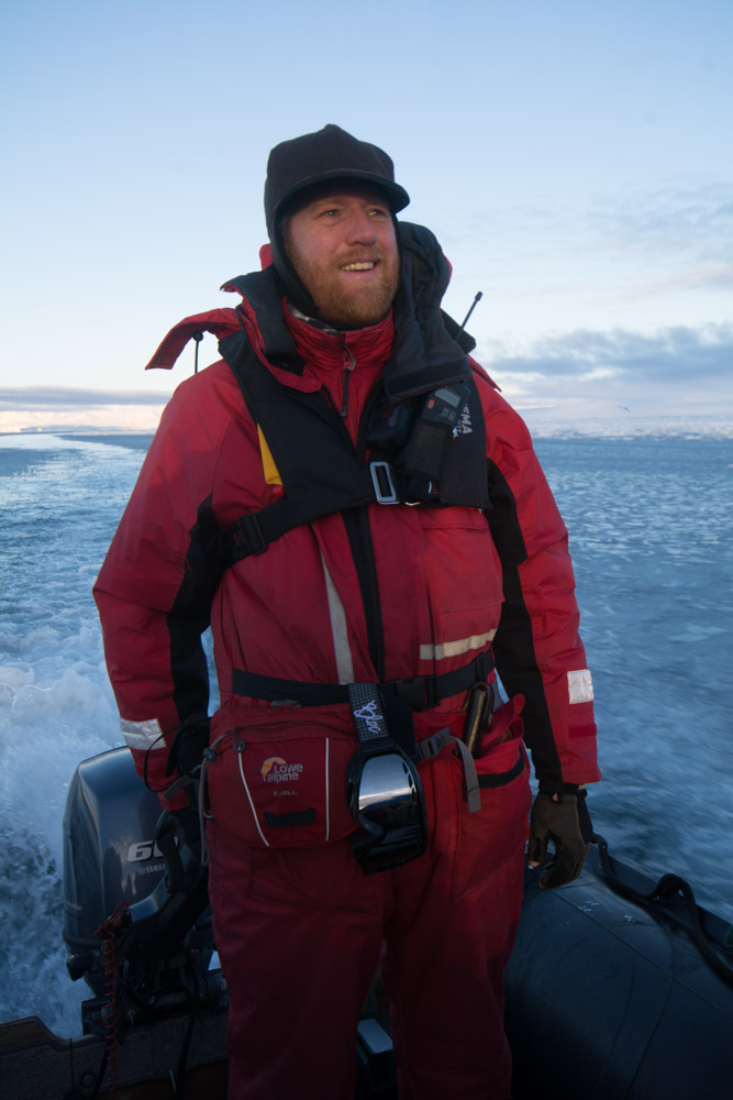 Myself driving the zodiac at Cape Washington, Terra Nova Bay, Victoria Land 