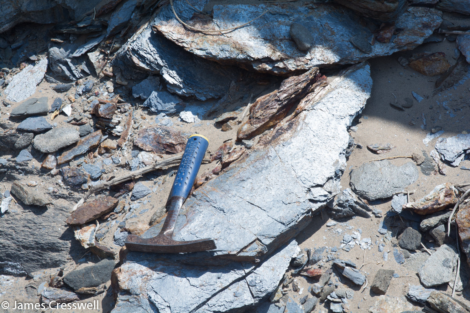 Graphite schist in Matchless amphibolite belt, Namibia