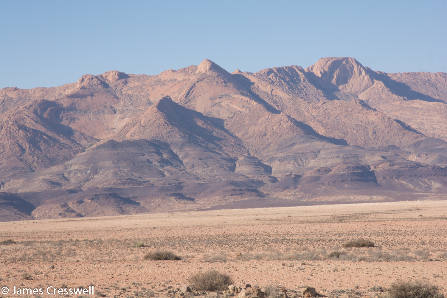 Karoo sediments stacked against the Brandberg granite that previously pushed through them.
