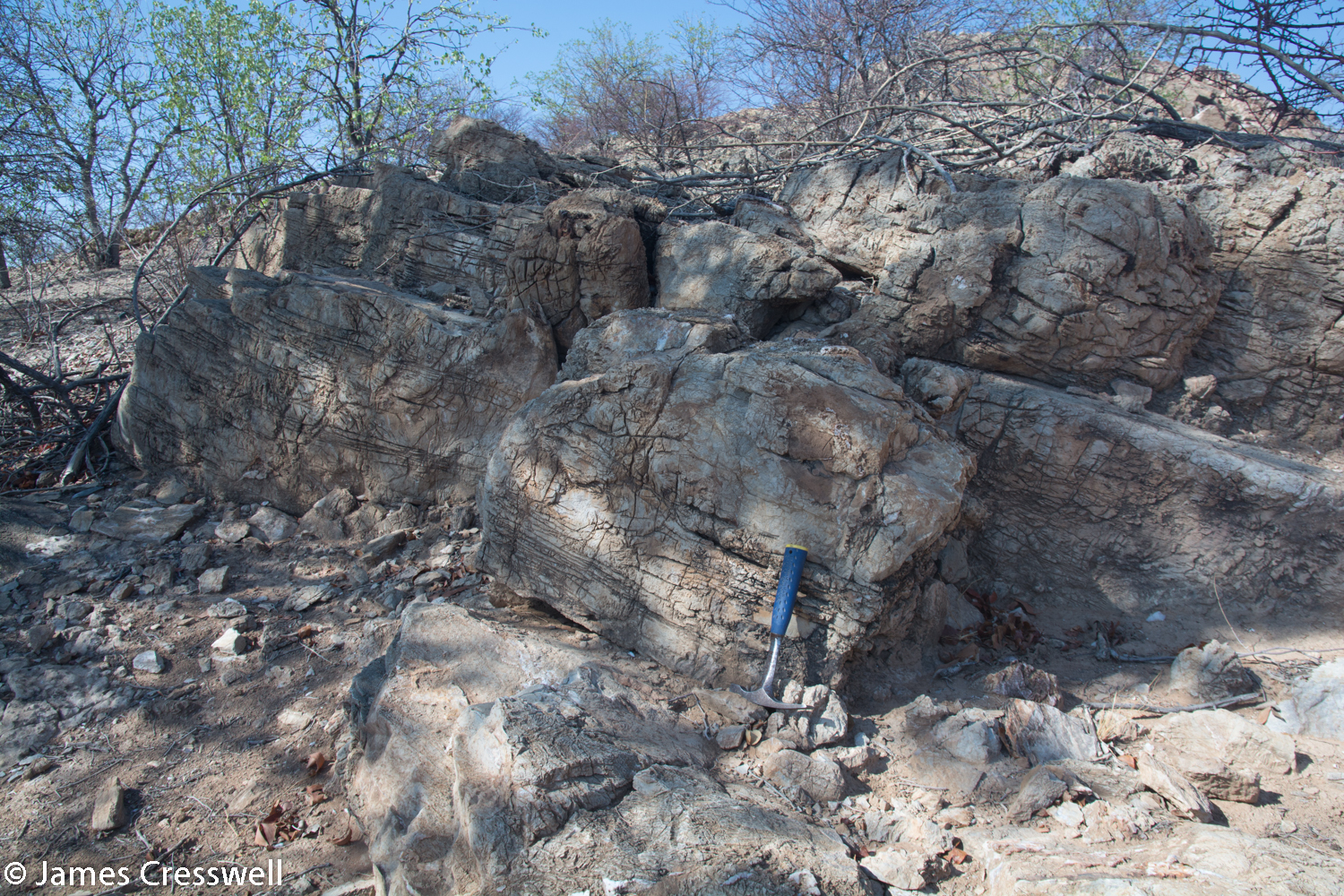 Cap carbonates that signify the end of Snowball Earth, Namibia.