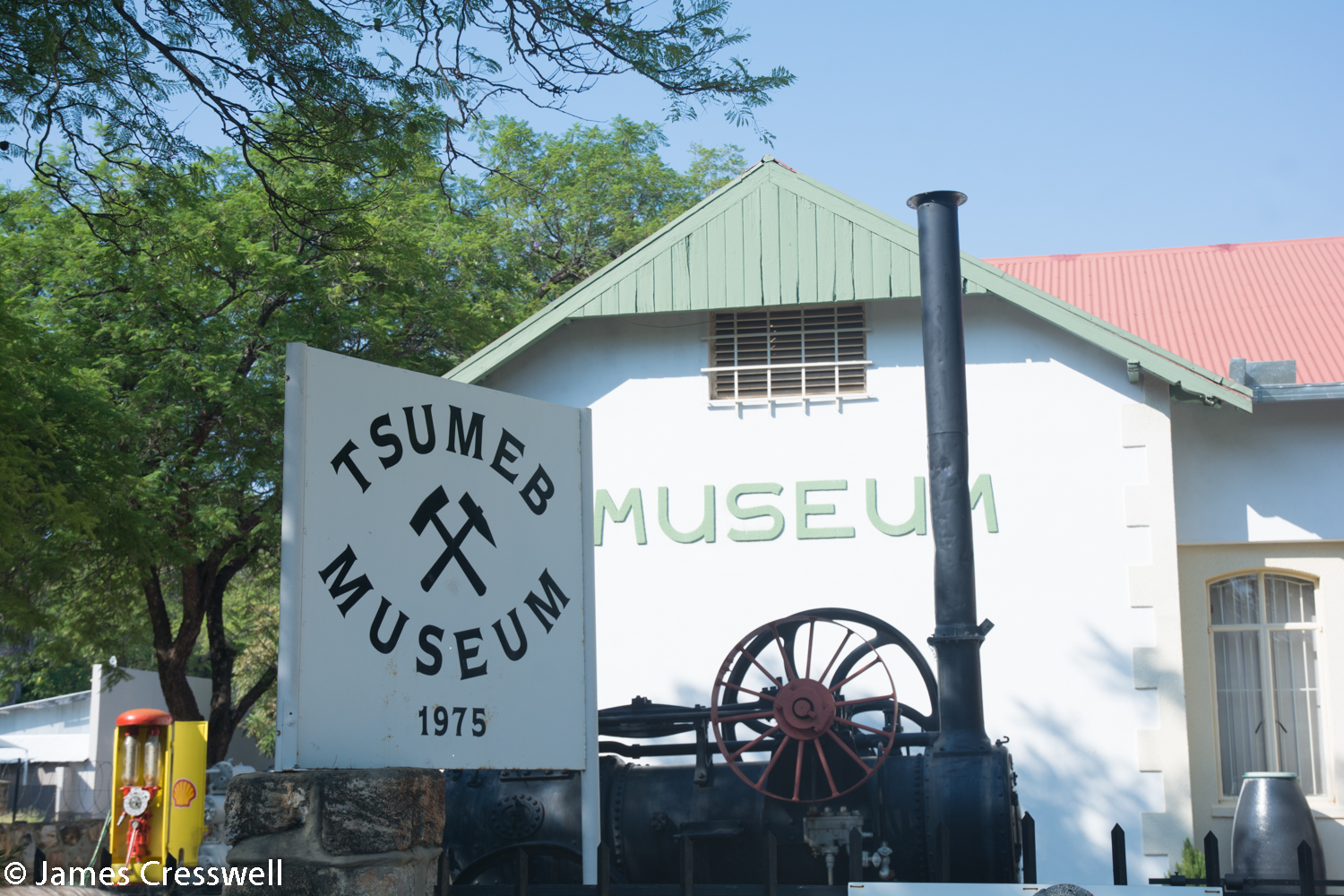Tsumeb Mining Museum which is just up the street from the now abandoned Tsumeb Mine. The mine was one of the world's best mineral mines and in it were found the world's best crystals of Azerite and Dioptase.
