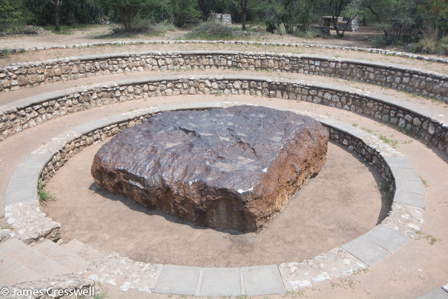 The Hoba meteorite which fell to the earth 80,000 years ago and is the largest meteorite ever found.