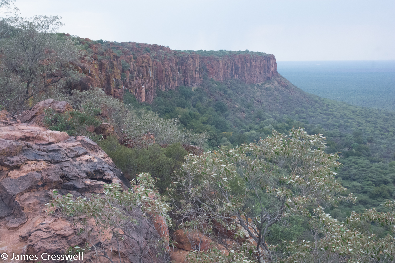 The Waterberg Ecarpment, Namibia. The rock is Jurassic sandstone. The escarpment is caused by the reactivation of a Precambrian fault (Damaran) when Gondwana split to form the South Atlantic.