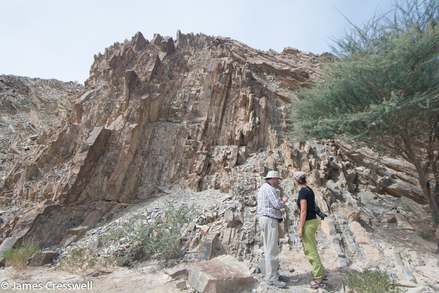 A large chevron fold in the Hawasina sediments.