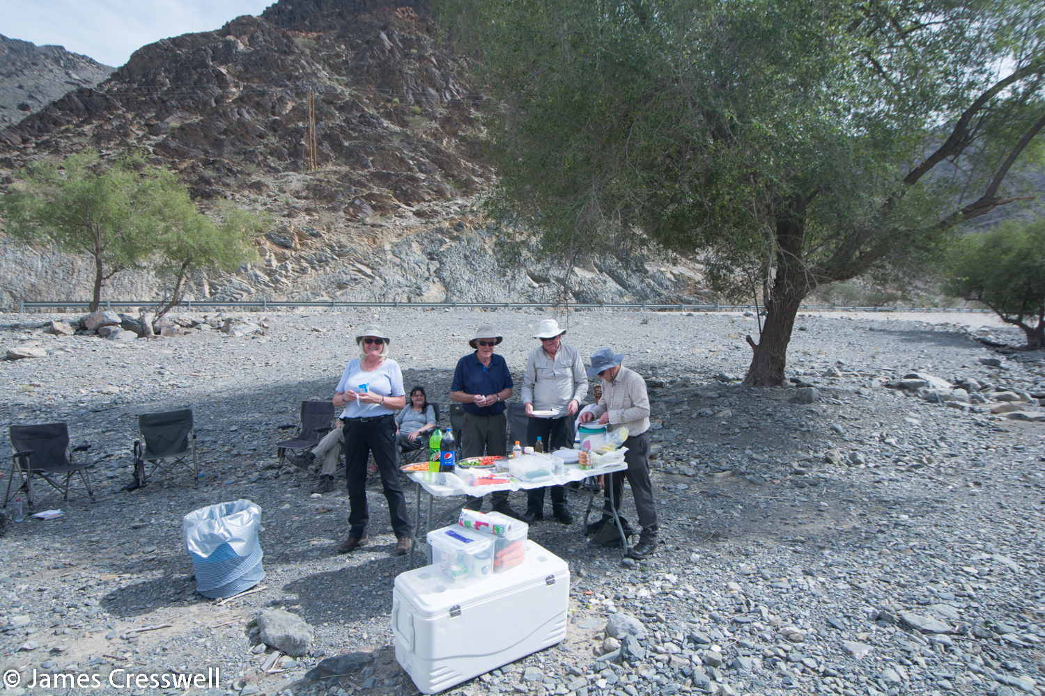Picnic lunch at Wadi Haslan, Oman