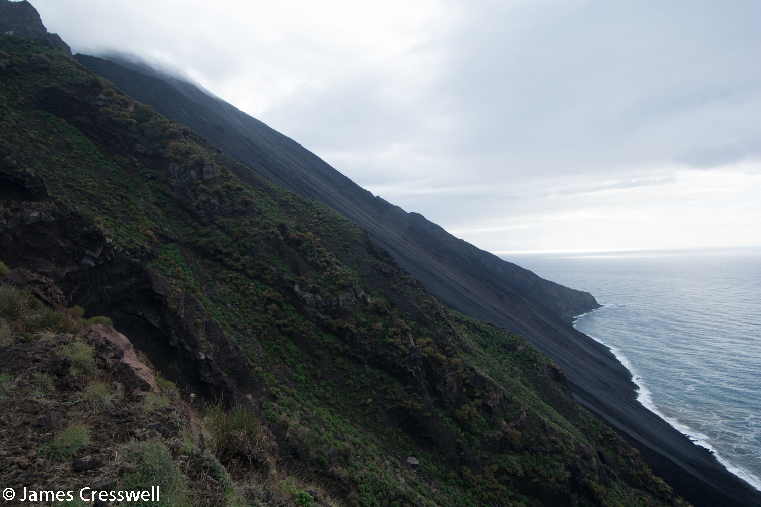 Steep volcanic slope