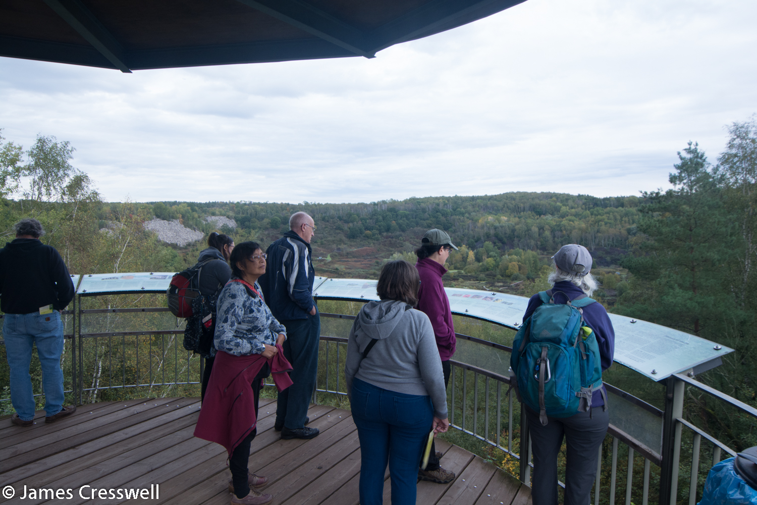 Group on observation platform
