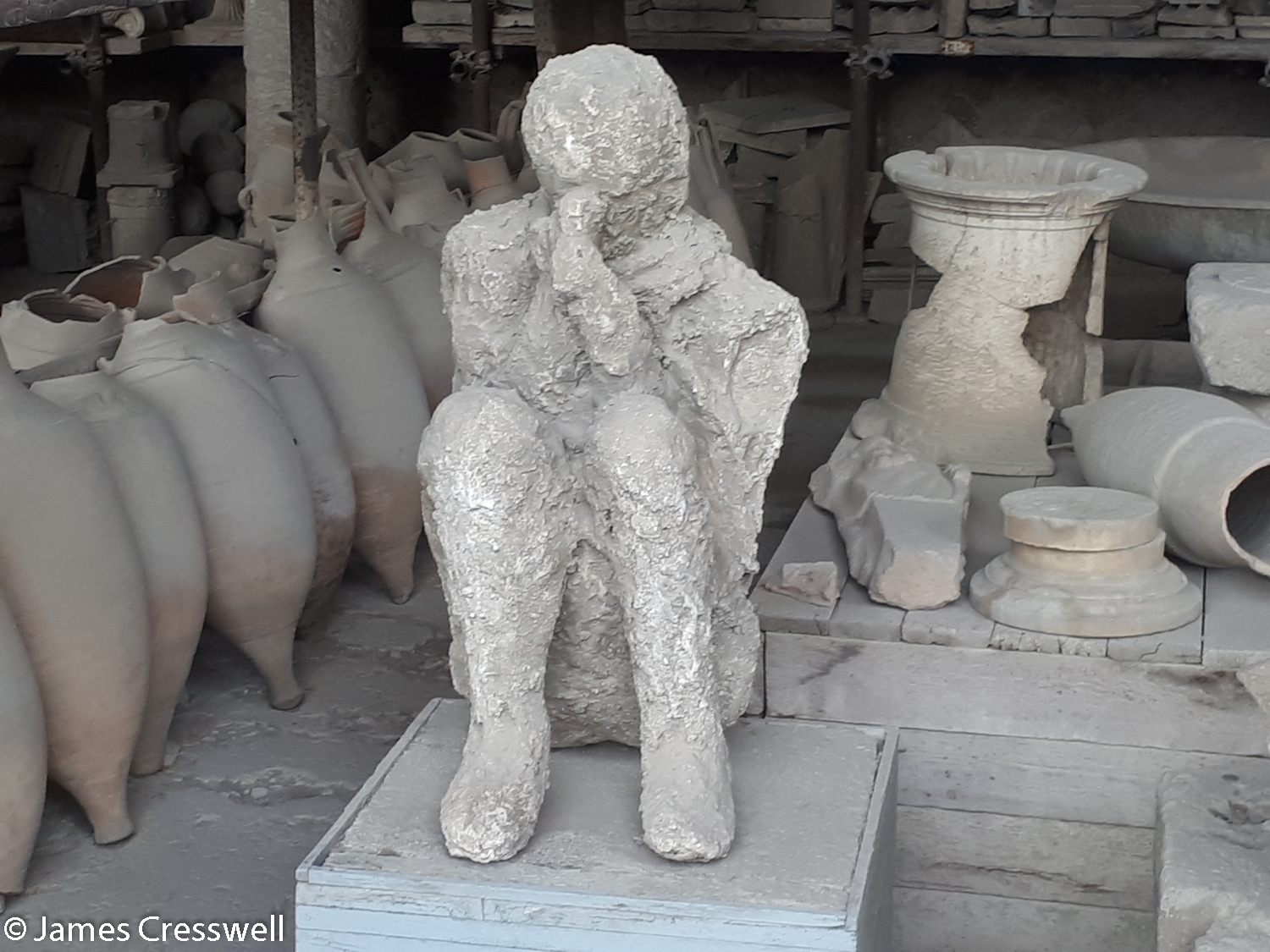 Cast of a body from Pompeii