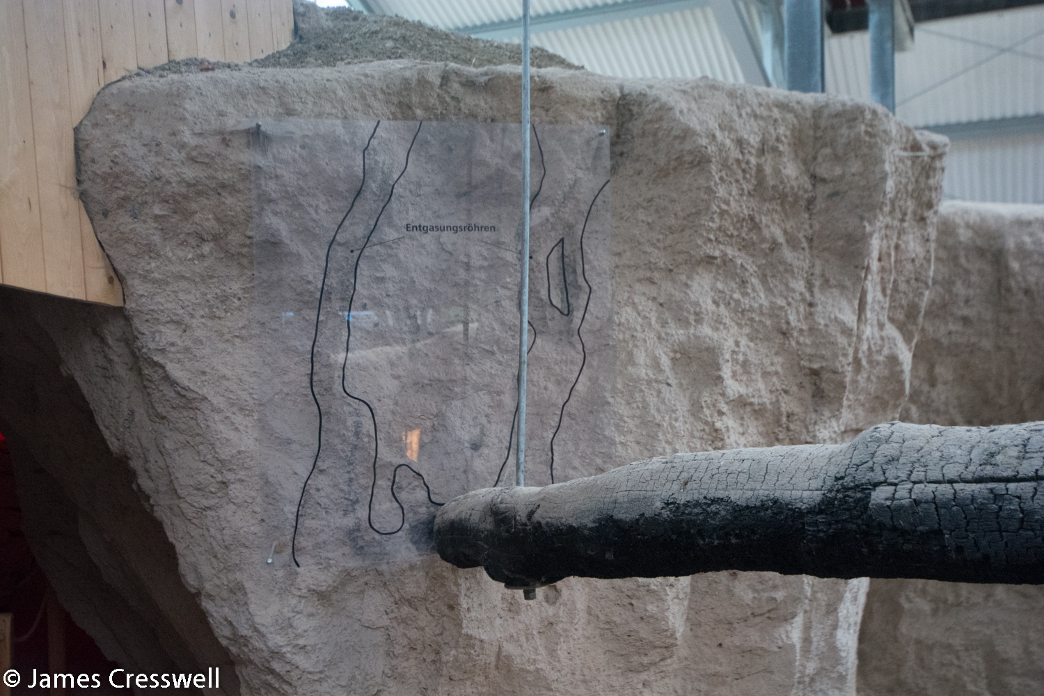 Carbonised tree and lava