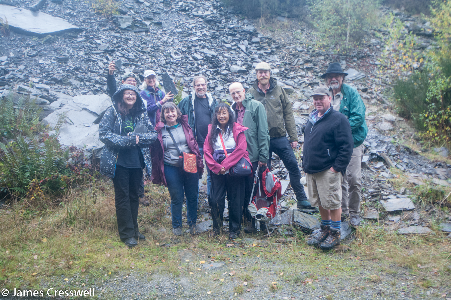 Group at fossil hunting site