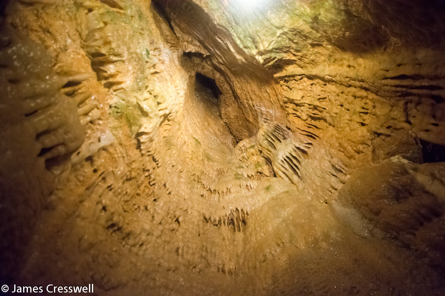 Shaft in underground cave