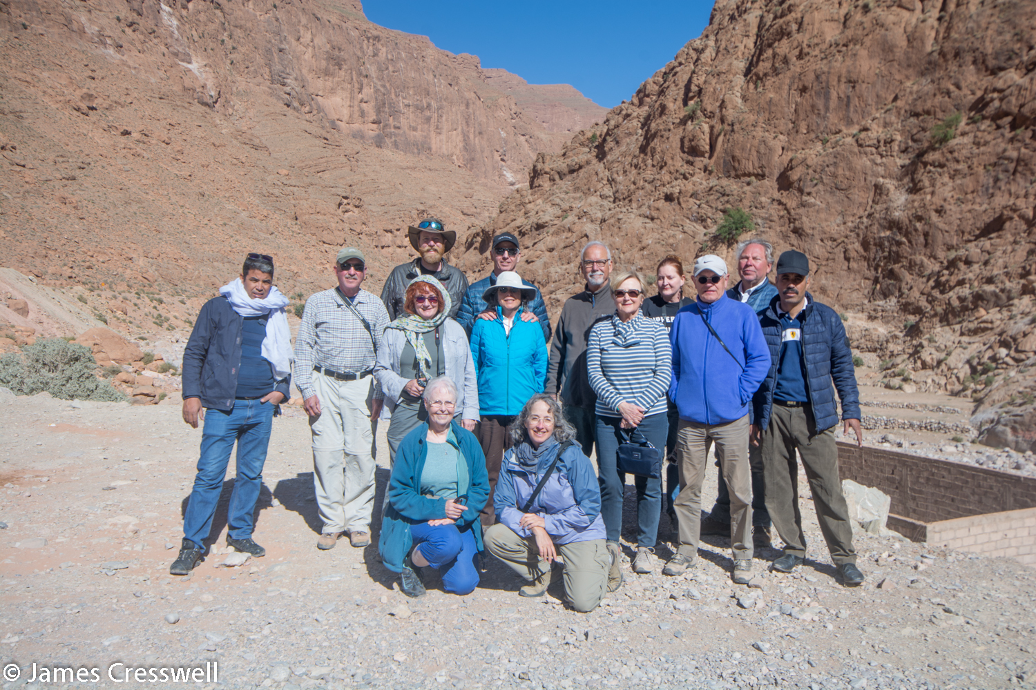 Group of people in a natural gorge