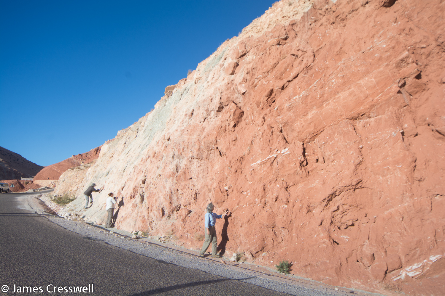 Roadside Paleogene sediments with gypsum