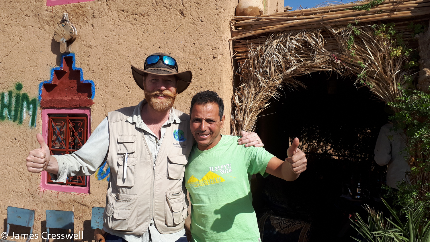 Men outside a restaurant