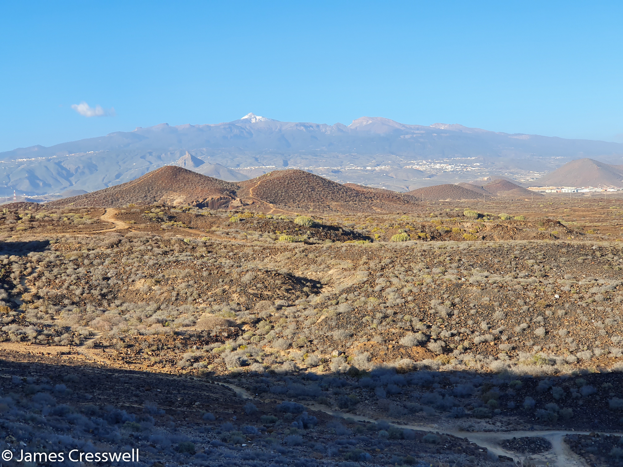 Landscape view with volcanic cones