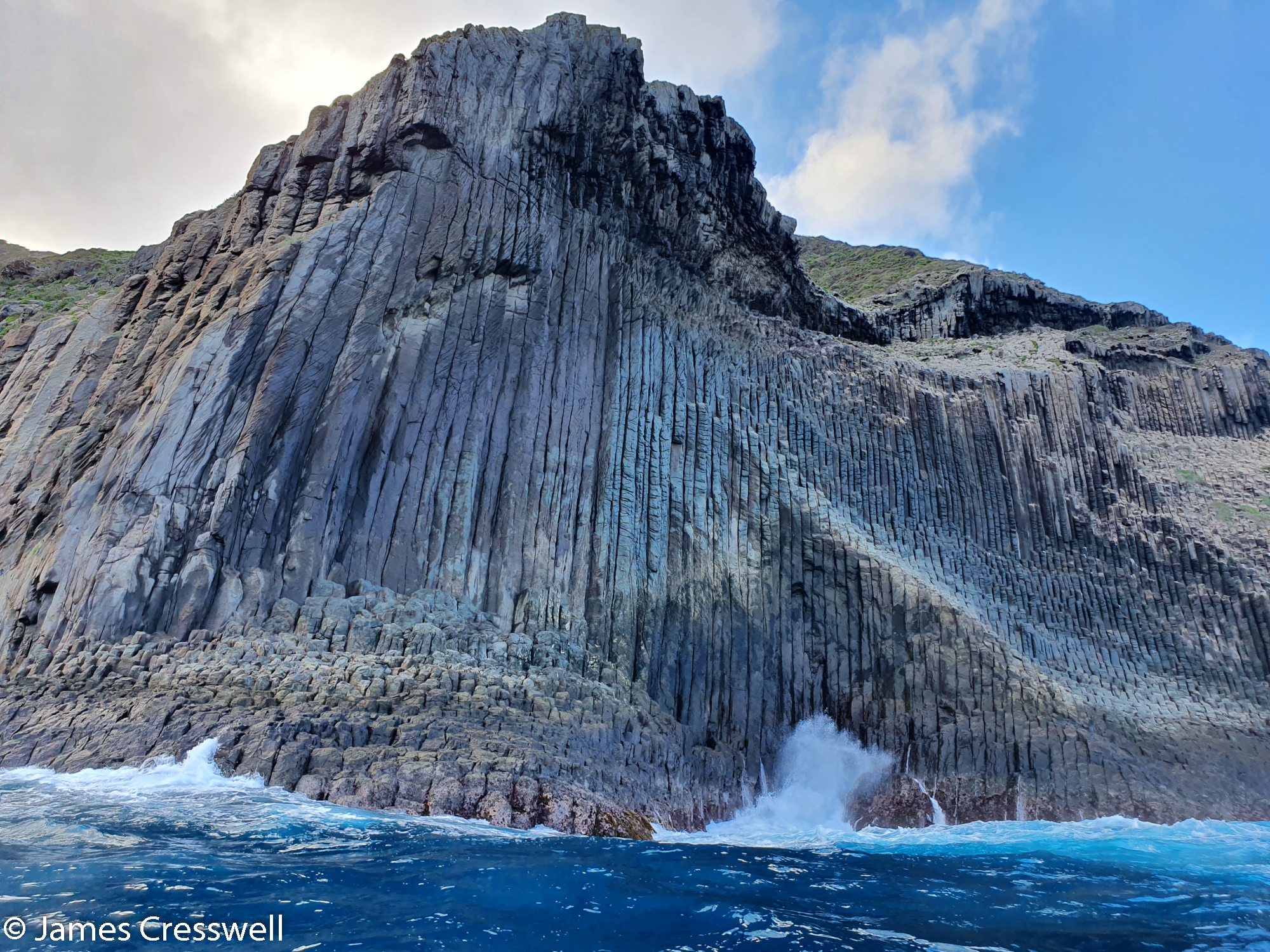 Sea cliff with geological formation