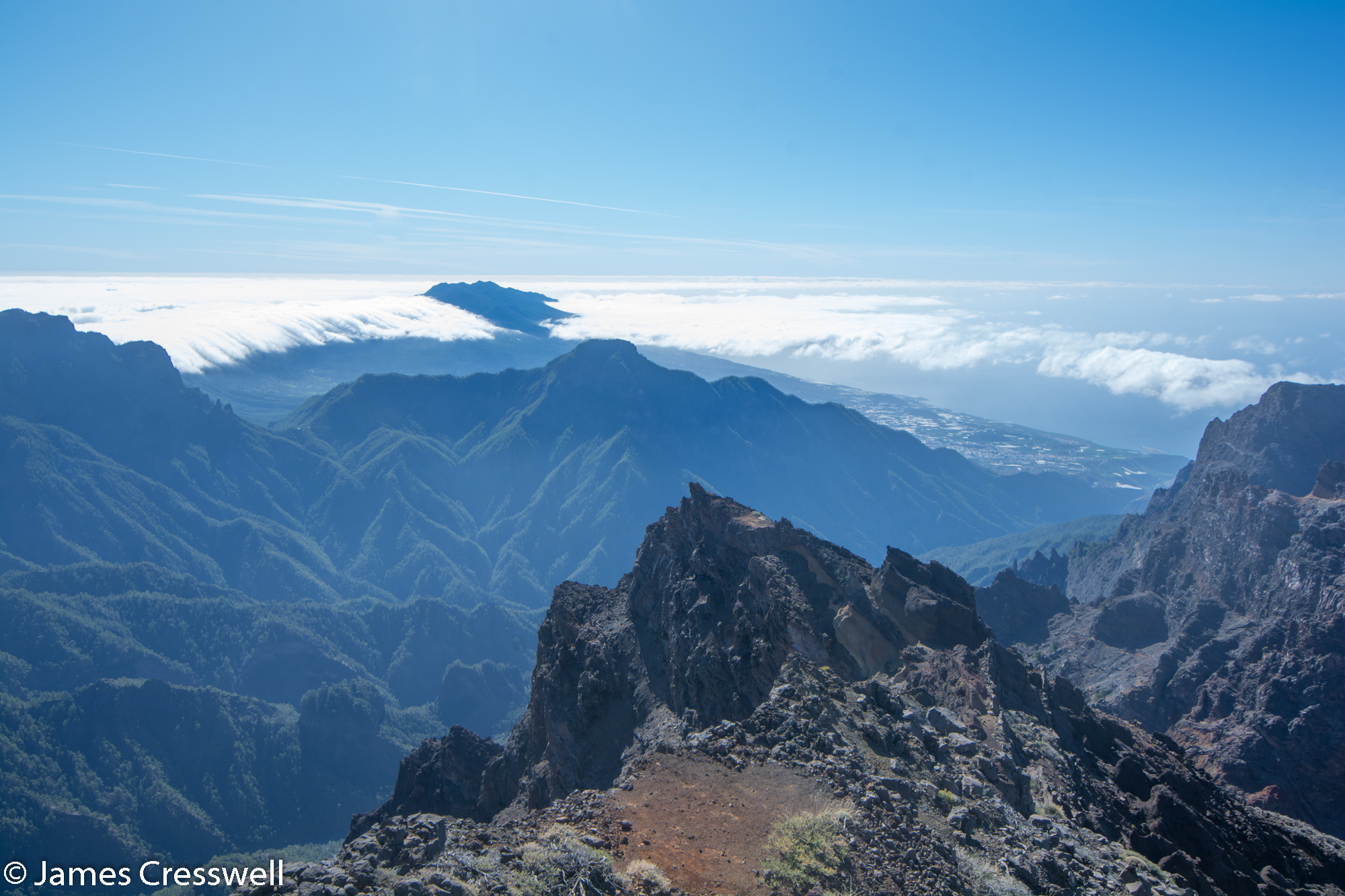 Mountain view with clouds