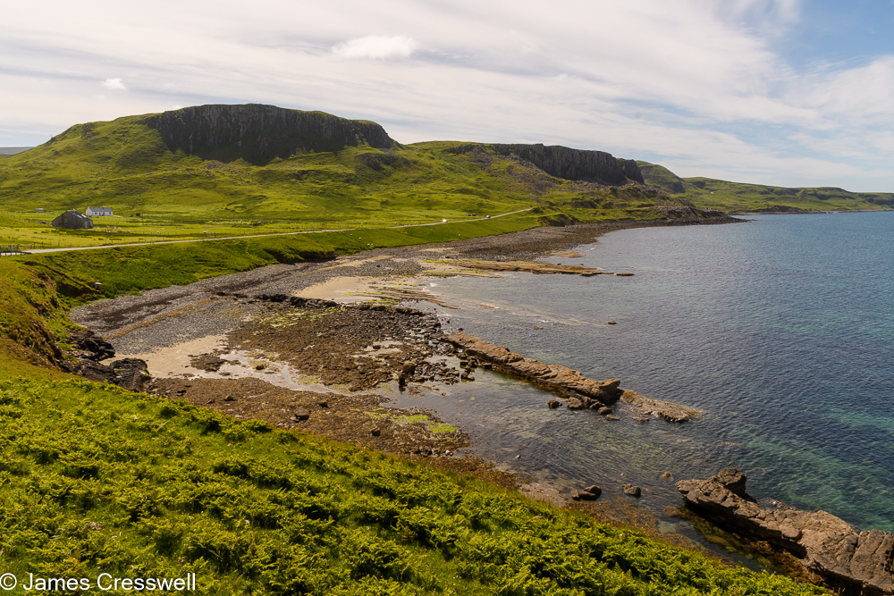 A bay with a rocky shore line