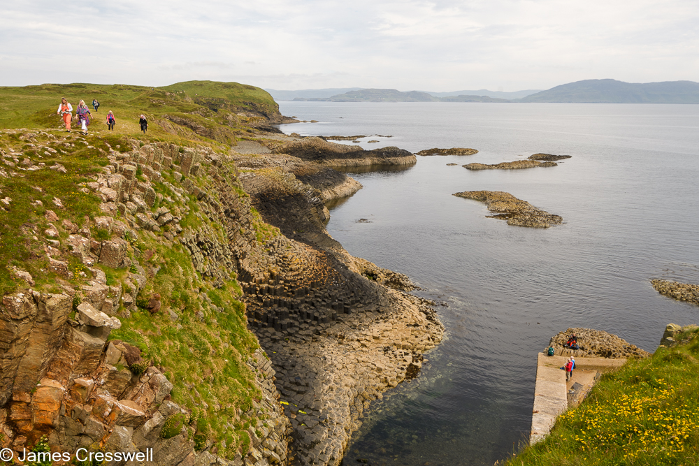 A view from the top of an island on to its shore line