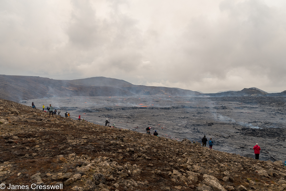 People watching lava