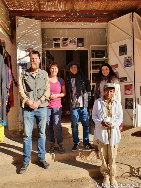 Our group at Brahim's fossil shop in Alnif
