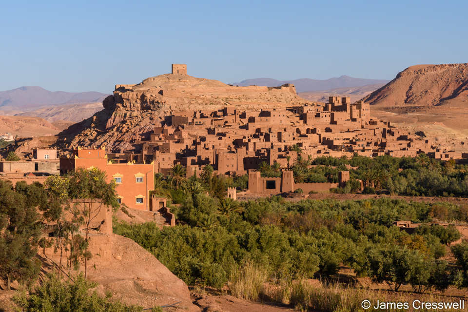 The World Heritage Site of Kasbah Ait-Ben-Hoddou. This kasbah (a fortified settlement) was founded in the seventeenth century and lies on the old trading route from Sudan to Marrakech.