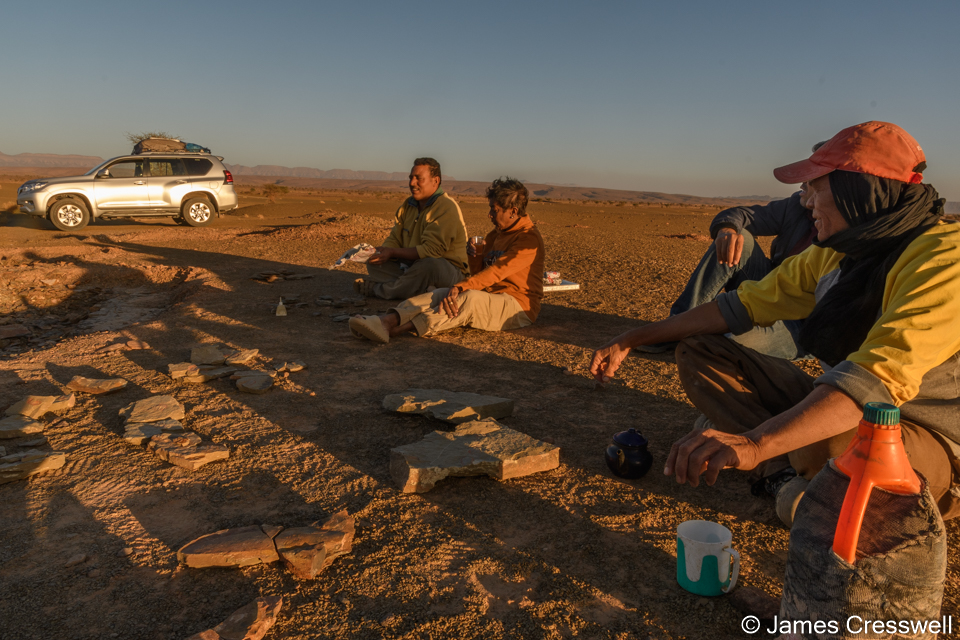Late afternoon tea at the Fezouata Lagerstatten