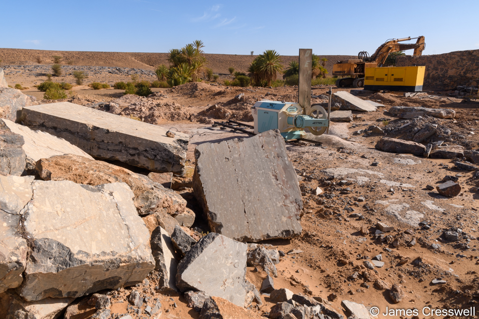 A Silurian site called Seredrar, here a mass death assemblage of Orthoceras is quarried to make table tops and other furniture