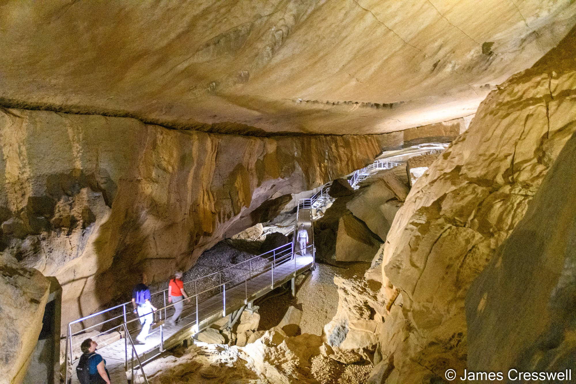 Part of the interior of the Al Hoota showcave.