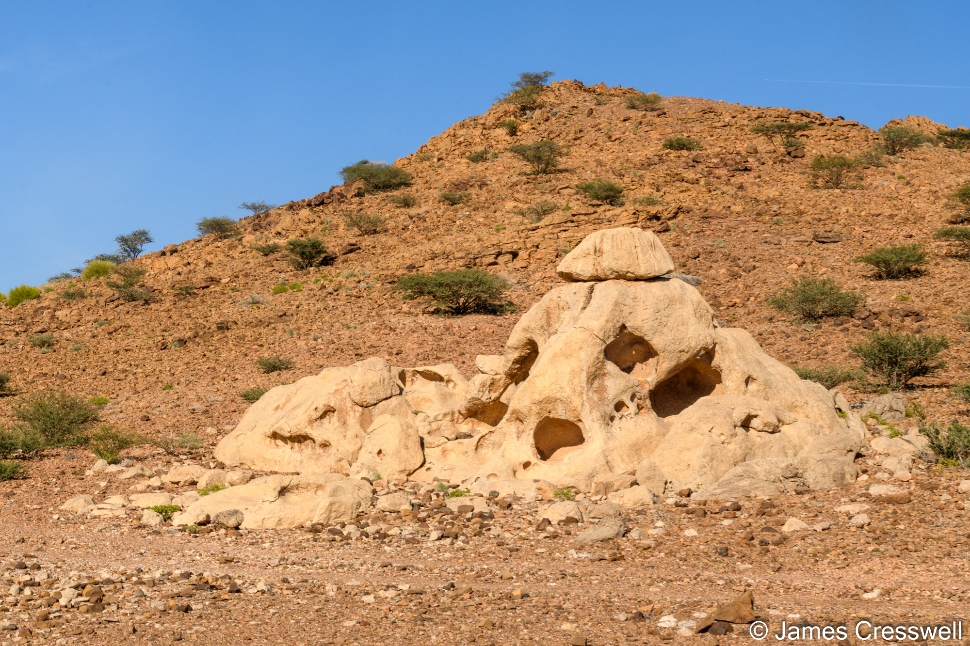 An outcrop of wind-eroded marble