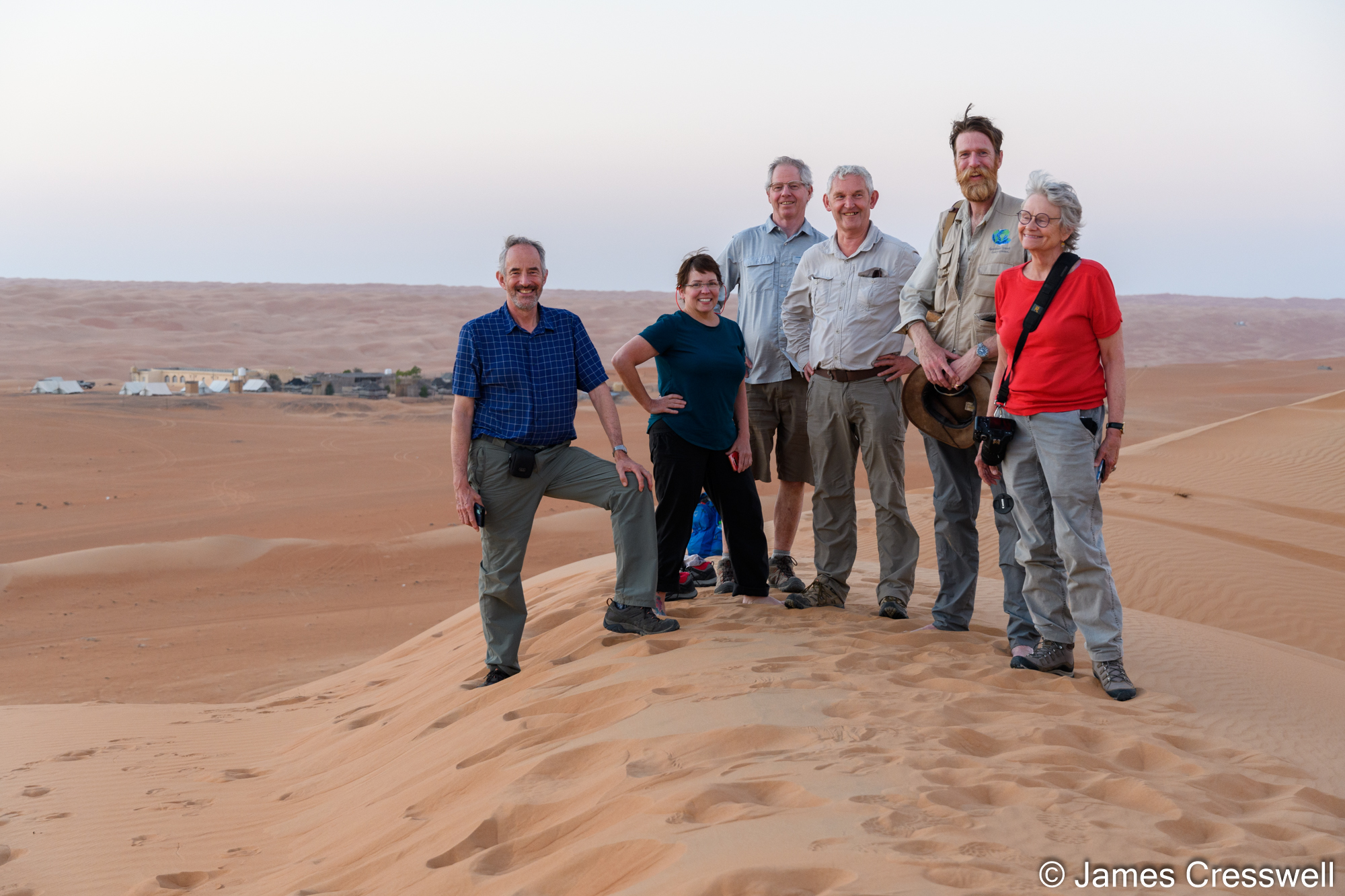 A group on top of sand dunes