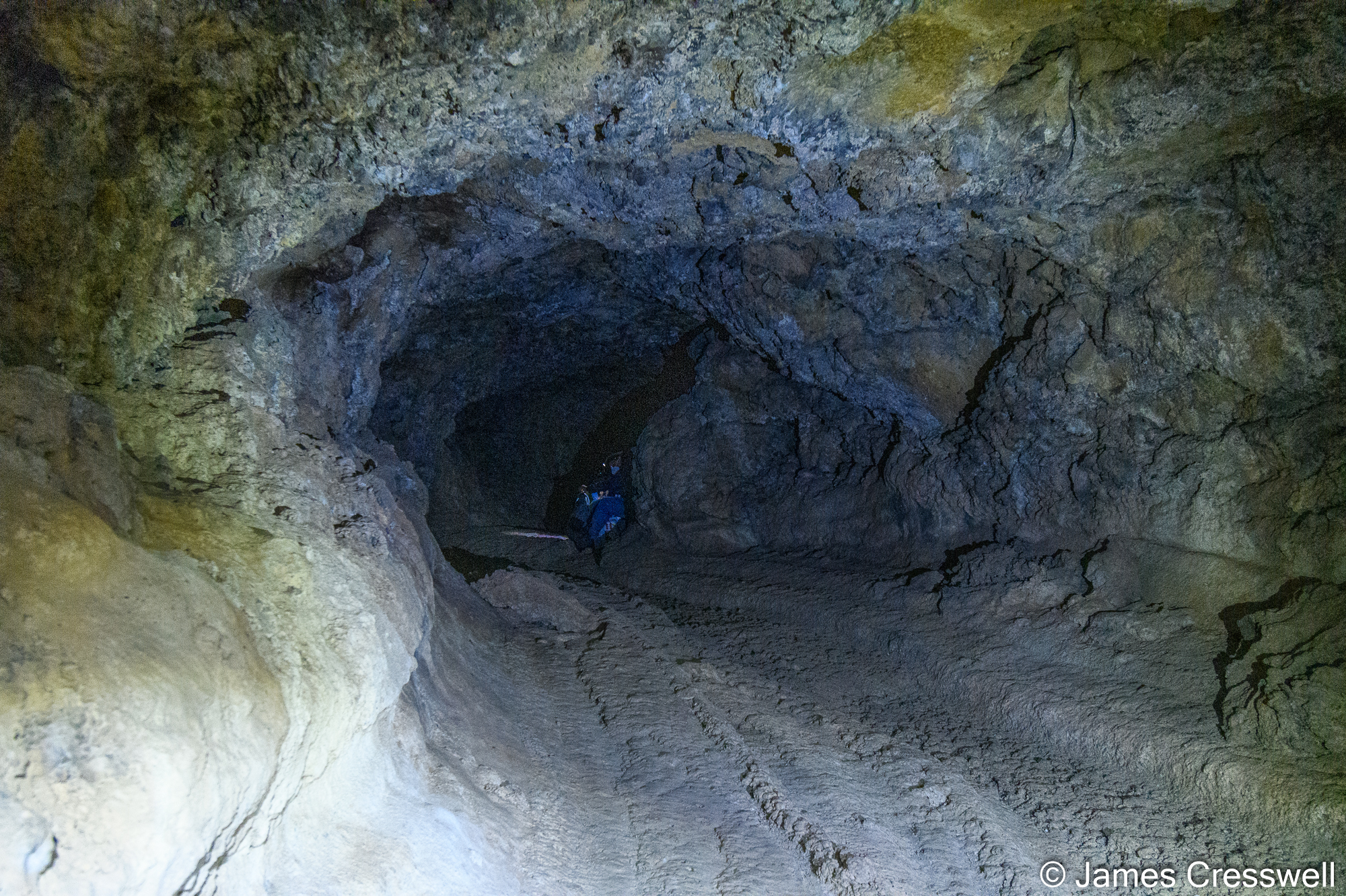 Inside the Cueva del Viento lava tubes