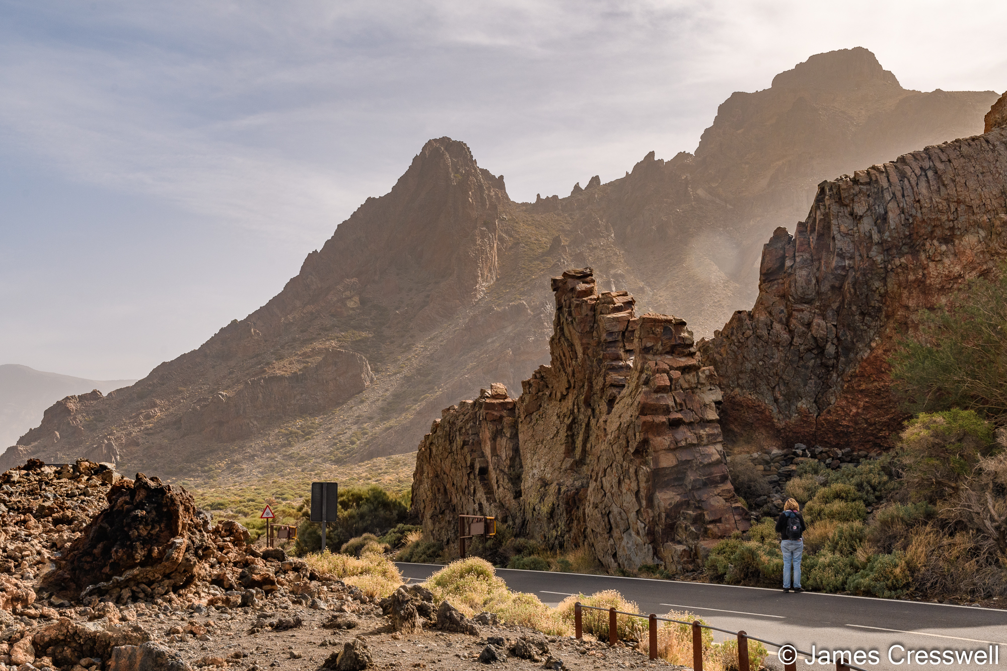 One of the Roques de Garcia made up of tuff layers, landslide debris and a sill.