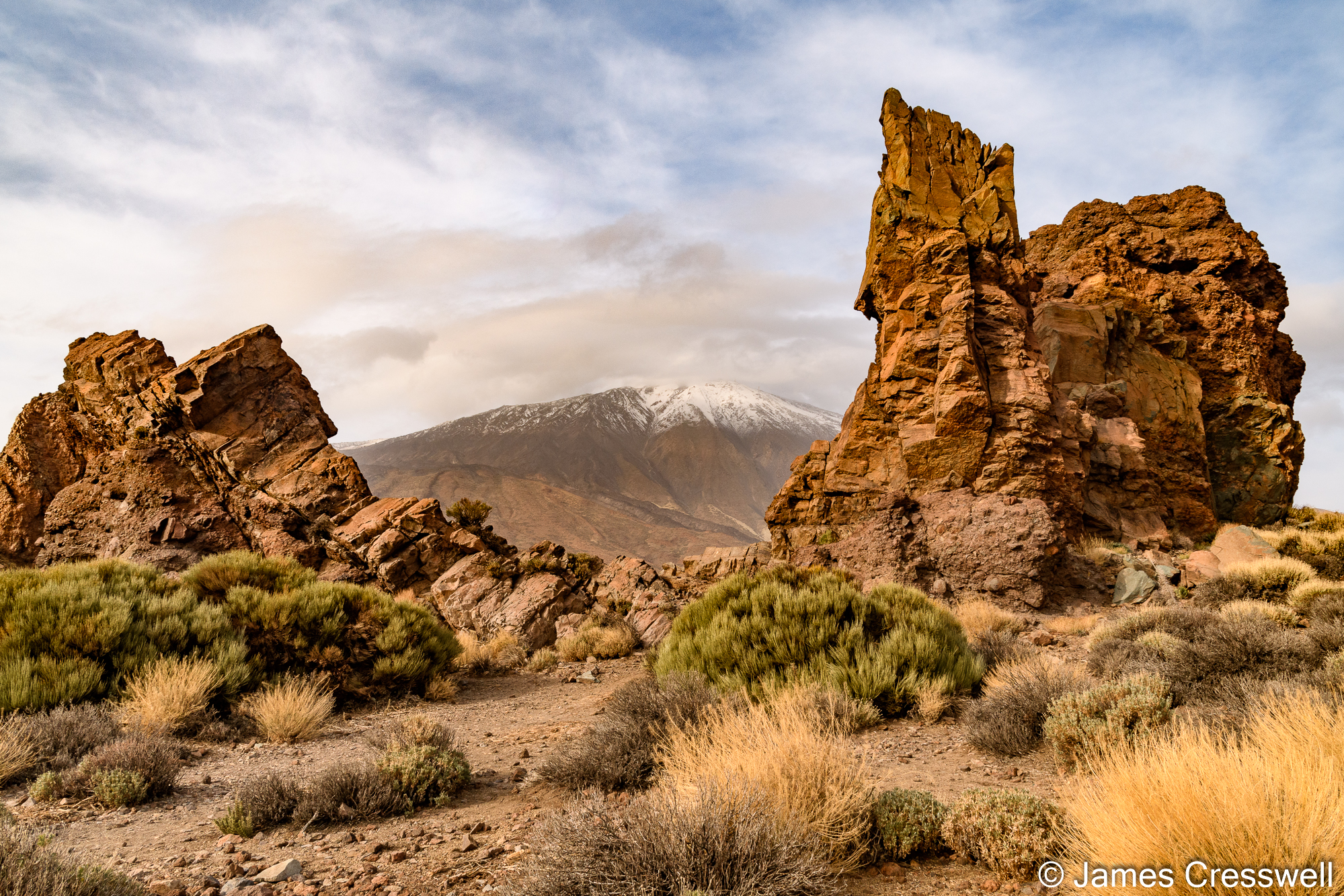 A snow covered Mt Teide
