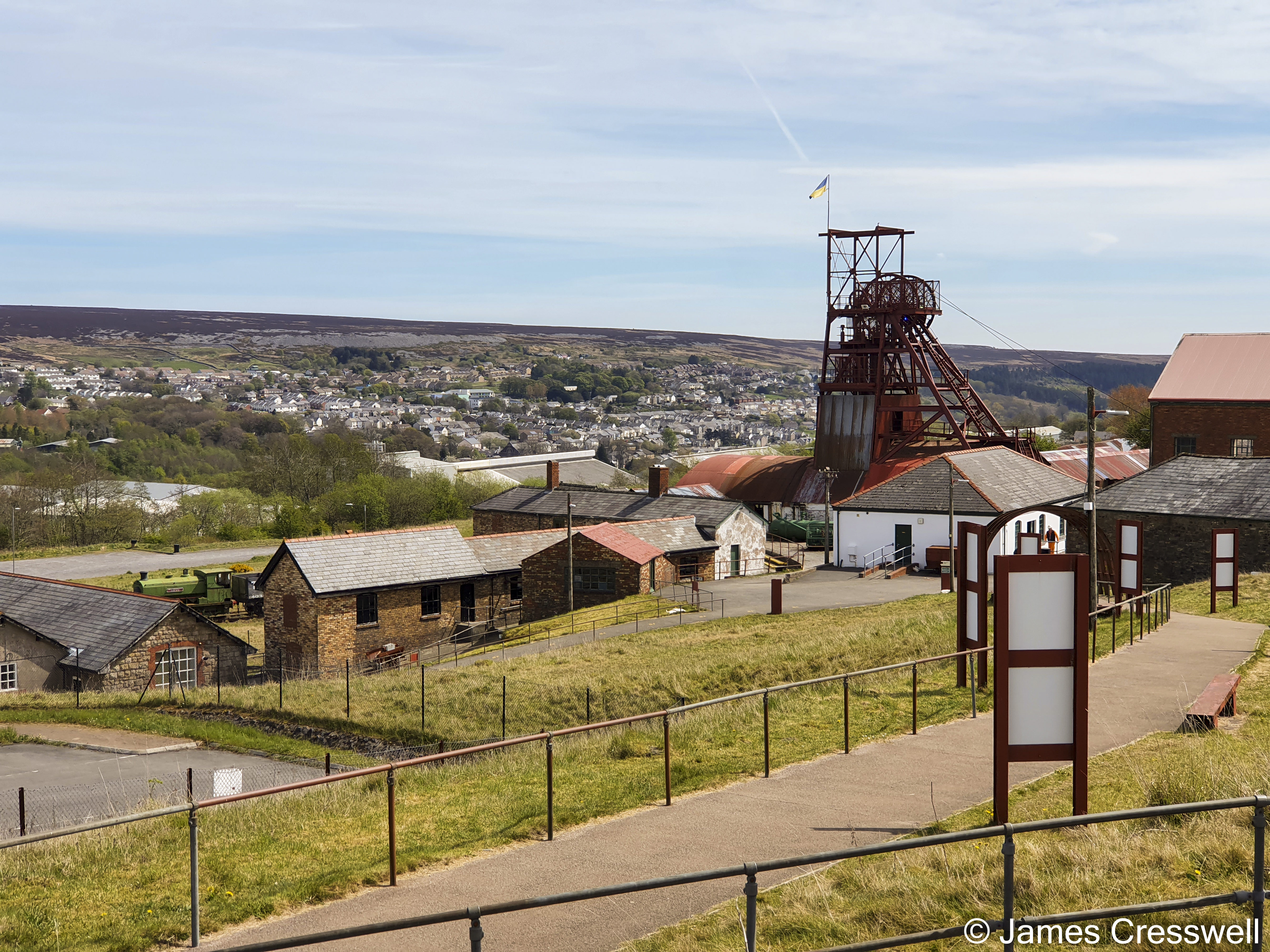 Pithead with view of town in background