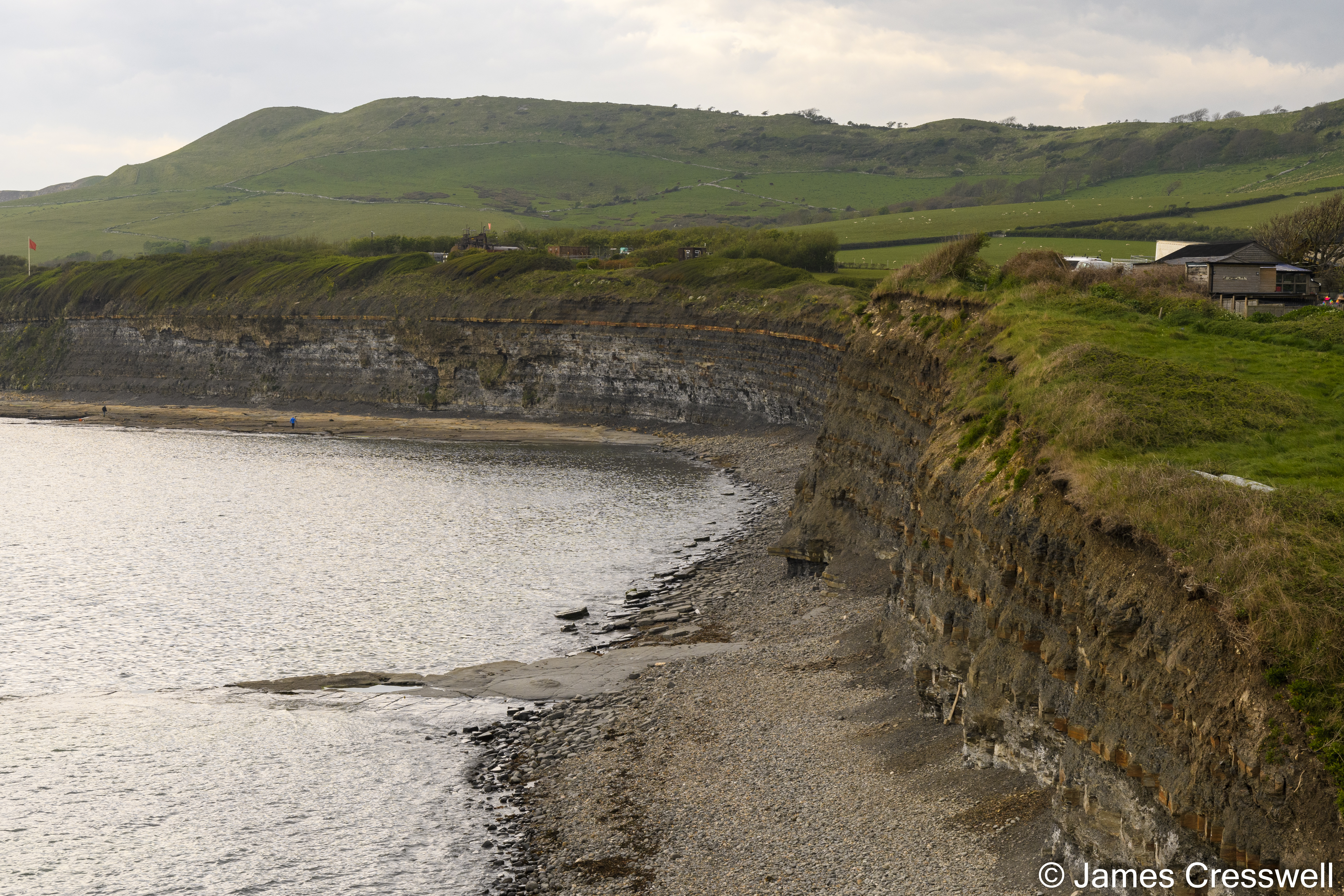 A coastline with cliffs