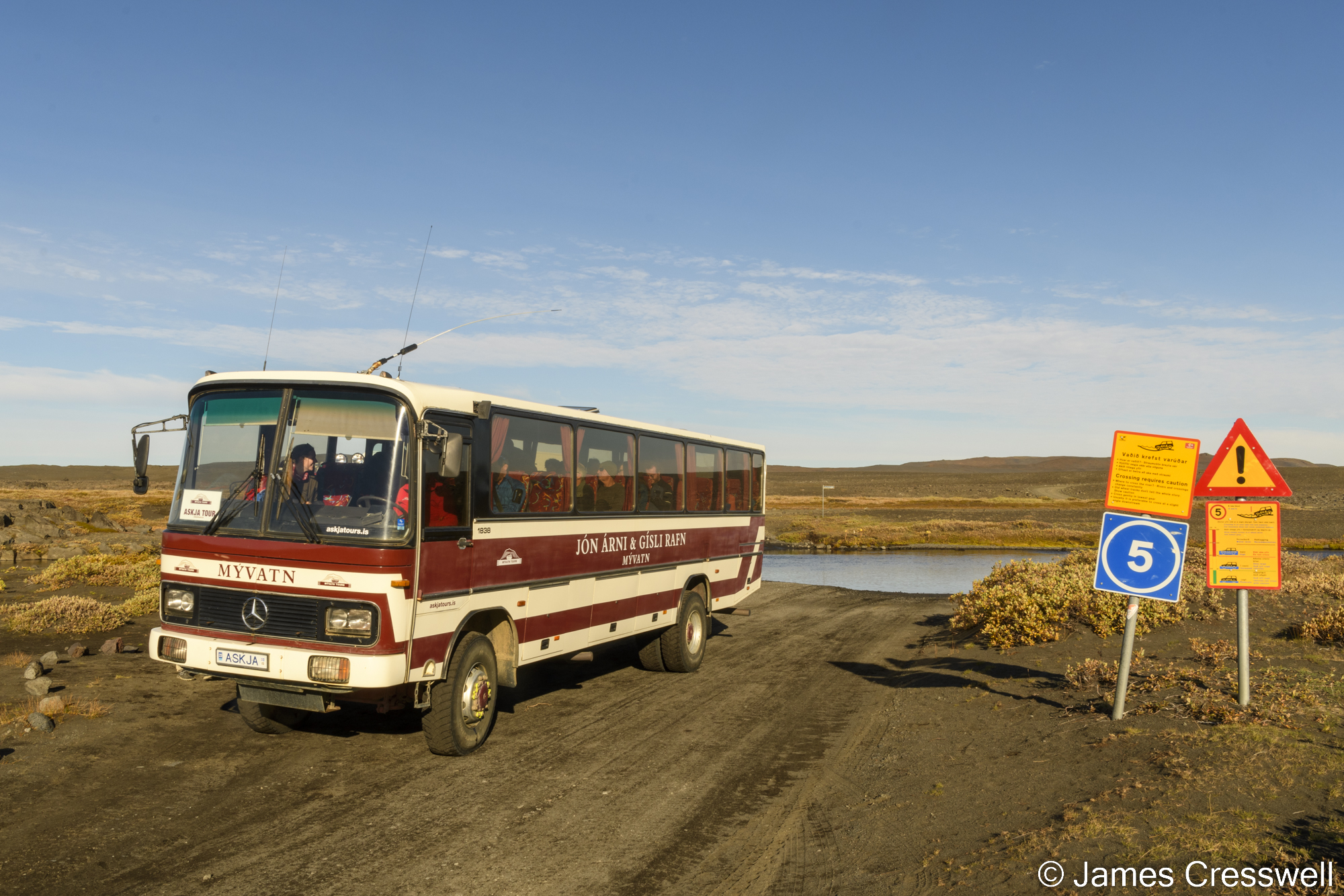 A bus after fording a river