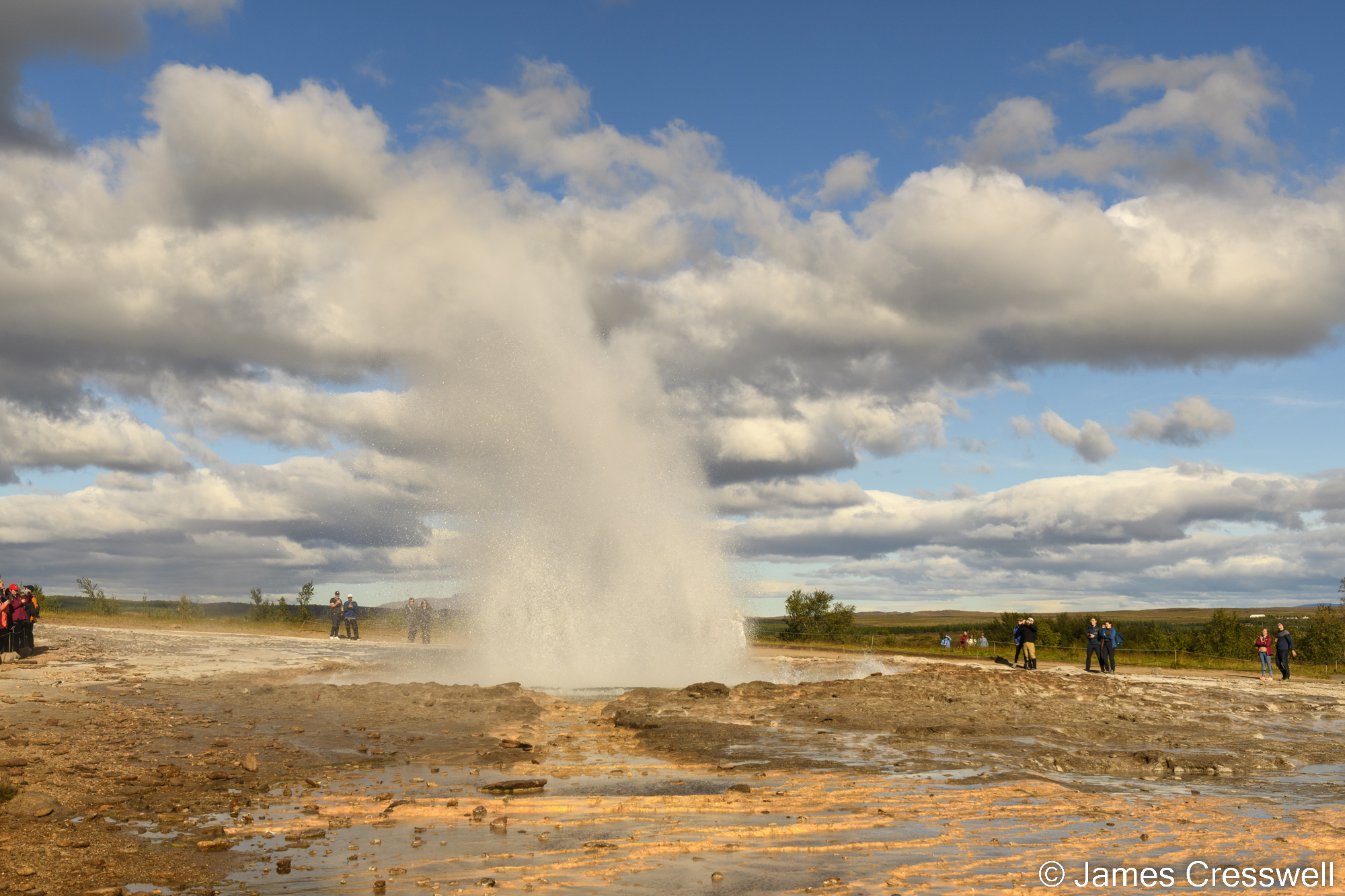 A geyser spewing out water