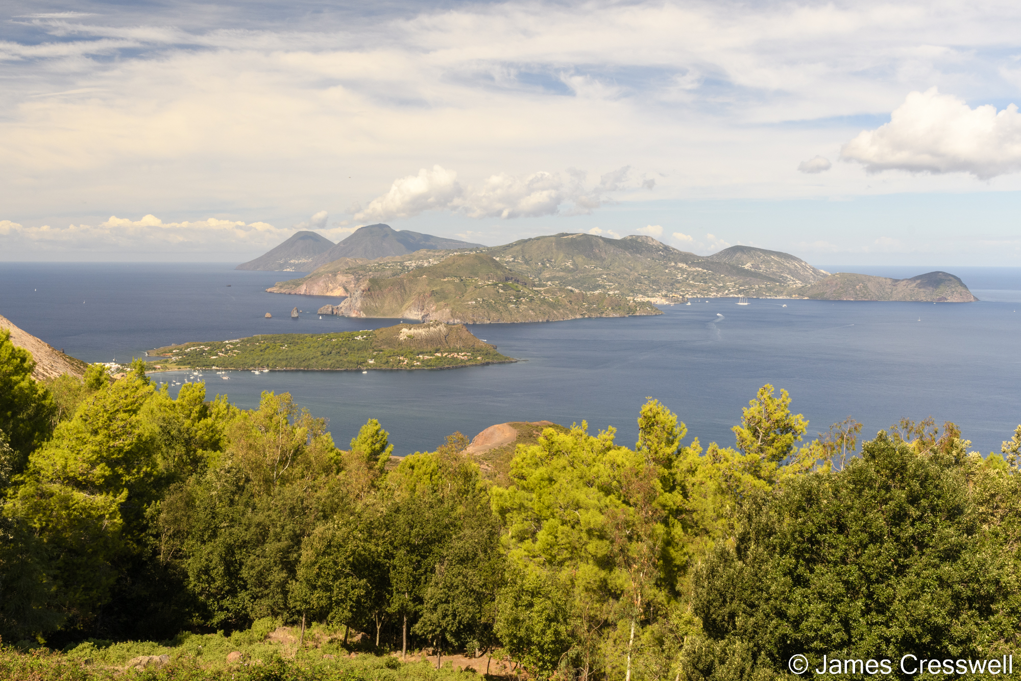View of a volcanic island