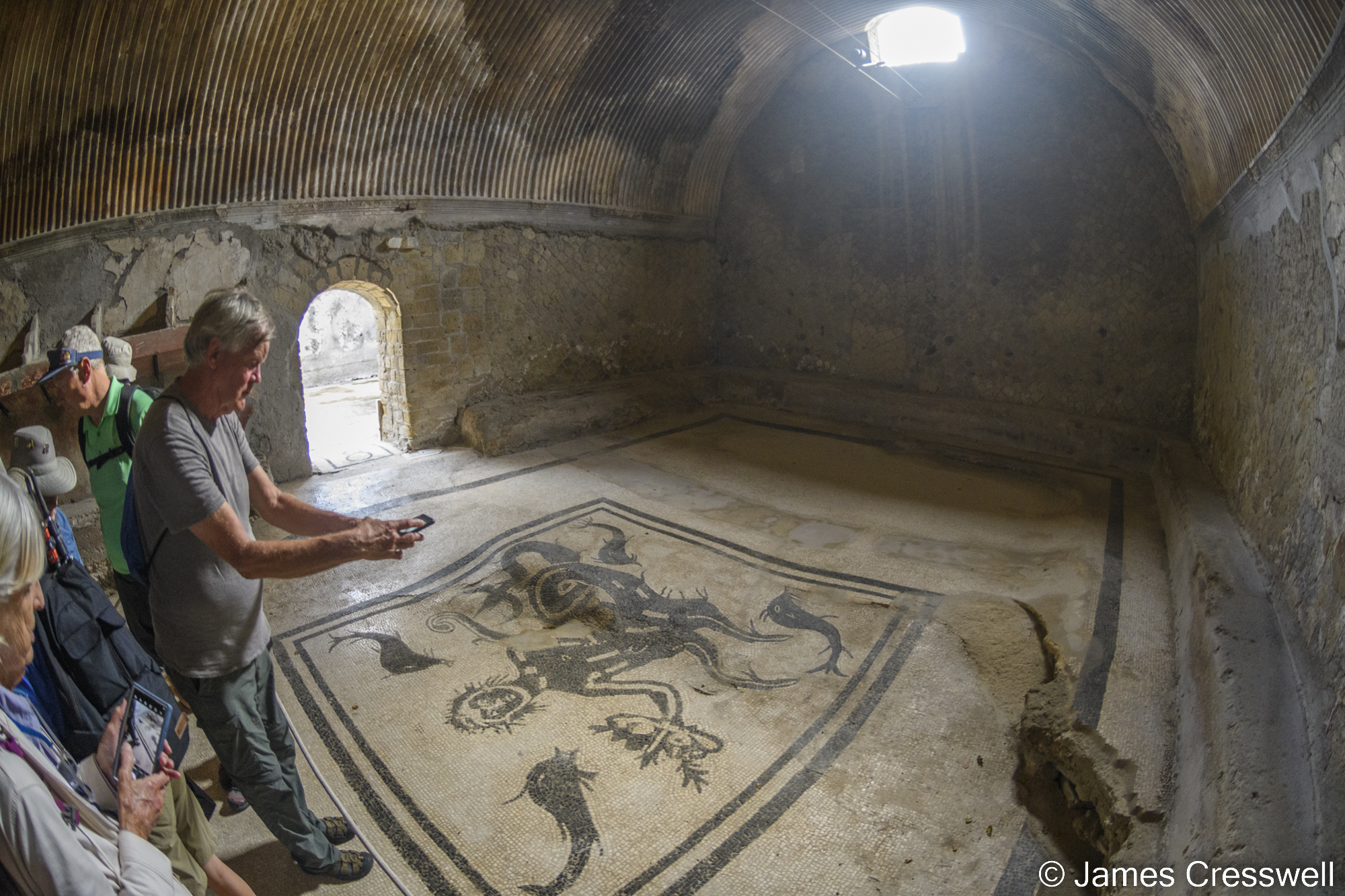 A mosaic inside Roman baths