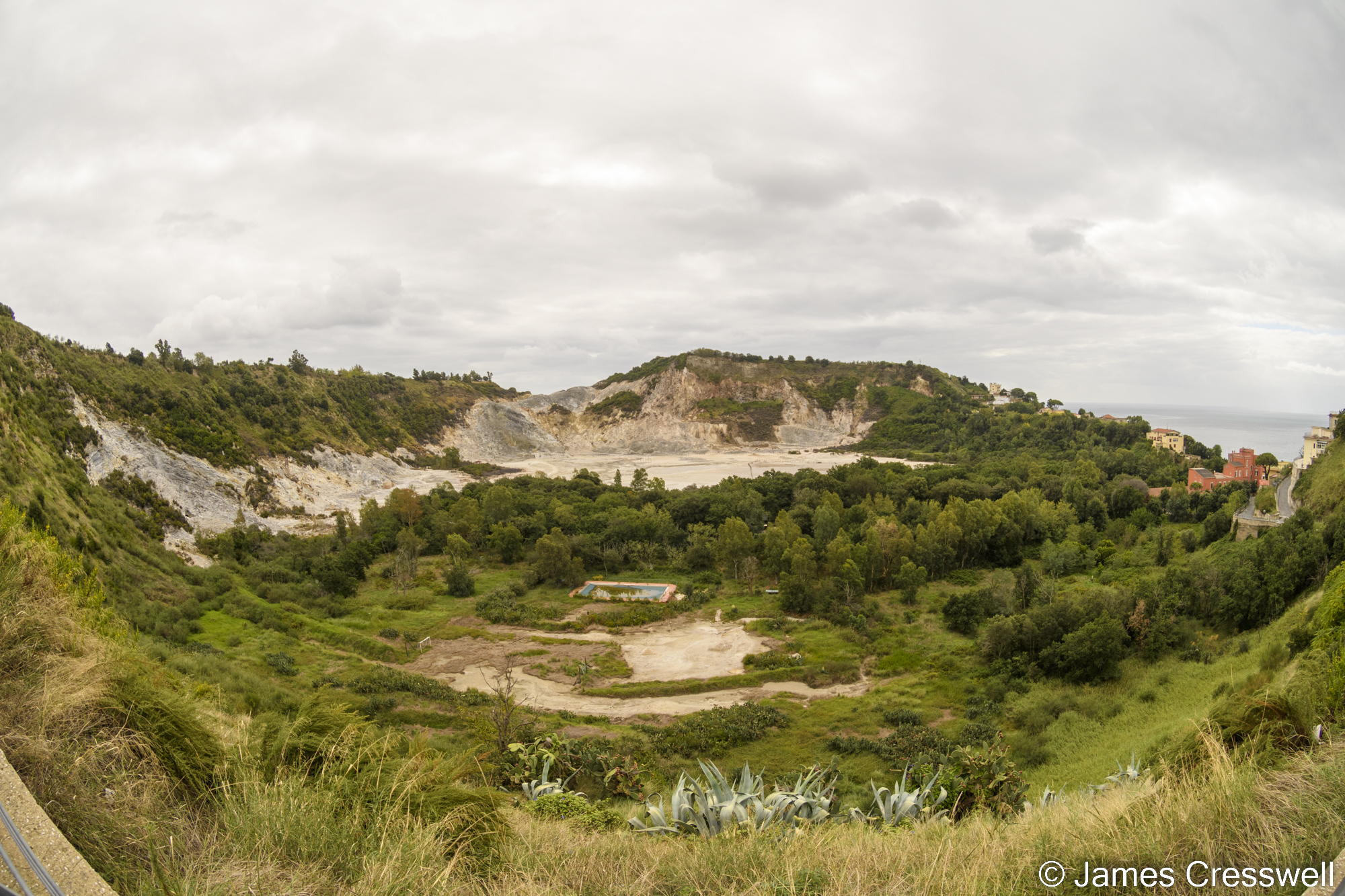 View across a volcanic crater